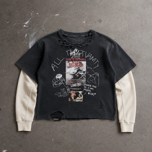 Sweat-shirt à capuche déchiré et imprimé graphique pour homme, style Y2K <span class=keywords><strong>streetwear</strong></span>, deux pièces, manches longues, vintage <span class=keywords><strong>Harajuku</strong></span> - Product Image 1