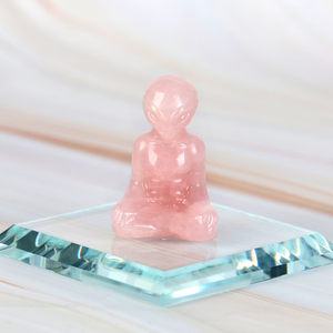 CHUSE Artisanat en cristal Fengshui, Tête d'alien sculptée à la main en pierre naturelle, Statue de yoga en cristal pour la décoration - Product Image 4