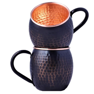 Taza de cerveza de cobre de mula de Moscú martillada de alta calidad, taza de Julep hecha a mano de tendencia superior con cómodo agarre de mano de Metal al por mayor - Product Image 5