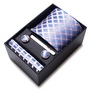 Conjunto de <span class=keywords><strong>corbata</strong></span> de cuello de marca de alta calidad para hombre, conjuntos de <span class=keywords><strong>corbata</strong></span> cuadrada de bolsillo Jacquard, accesorios de traje para hombre, regalo de cumpleaños sólido <span class=keywords><strong>azul</strong></span> claro - Product Image 2