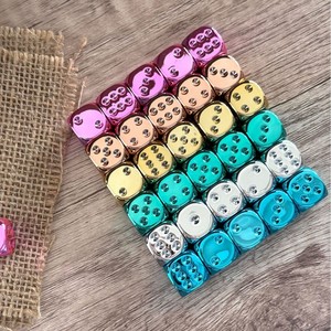 Creative Metallic <b>Dice</b> 16mm Electroplated Rounded Corners Acrylic Silver Durable For Chess And Card Games - Product Image 4
