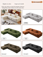 Ensemble de canapés de salon de luxe moderne en forme de L, 2 et 3 places, en velours côtelé, sectionnel modulaire à compression sous vide pour la décoration intérieure