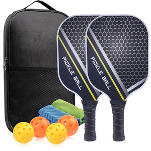 Pala de Pickleball de fibra de carbono, forma estándar, agarre antideslizante, equipo de entrenamiento con bolsa de transporte y pelotas - Product Image 4
