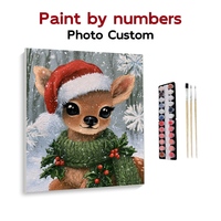 Kit de peinture par numéros DIY pour adultes, rennes de Noël, articles de décoration pour la maison, livraison directe et vente en gros disponibles.
