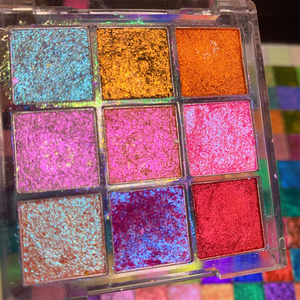 Mini du lịch Kích thước Duochrome màu DIY Palette 16mm vuông Chảo kích thước chuyển màu thay đổi trang điểm mỹ phẩm bóng mắt với hộp - Product Image 2