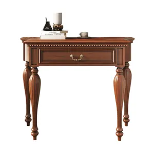 New design American style solid wood carving console table Hallway Hotel wooden table with drawers Console Table Living Room