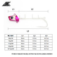 Leurre de pêche en mer JK HAIRTAIL TENYA super tranchant et robuste pour la pêche au jigging en eau salée avec hameçons pour le bar.