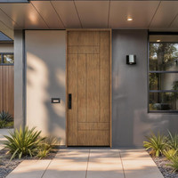 Porte de portail moderne en bois massif pour projets de villas et de résidences privées