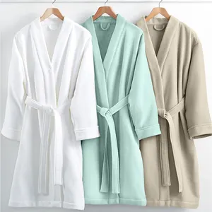 Cheap Waffle Bathrobe Custom Luxury Embroidered White Kimono Robe /hotel Spa Robe
