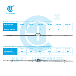 Barre de transmission à verrouillage <span class=keywords><strong>pour</strong></span> fenêtres et portes UPVC, barre de transmission à espagnolette <span class=keywords><strong>pour</strong></span> fenêtres et portes à battants et coulissantes - Product Image 2