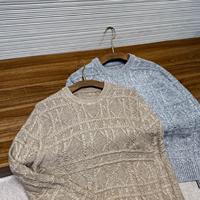 Pull unisexe à manches longues et col rond en mélange de laine, tricot torsadé, jacquard losanges, pull chaud de luxe pour l'automne et l'hiver