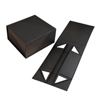 Boîte cadeau pliable personnalisée avec logo, avec poignée, emballage en carton réutilisable exquis pour cadeaux de luxe et vente au détail