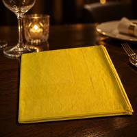 Serviette de table élégante en satin 100% coton avec bordure, tissage dobby, pour hôtel, restaurant, mariage, jaune