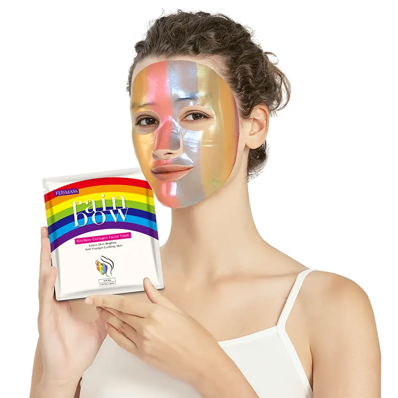 Beste Effectieve Regenboog Kleur Hydrating Whitening Verschillende Soort Slak Mesh Gezichtsmasker Sheet