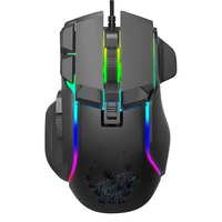 Mouse Gaming X3 7D USB Optik Berkabel dengan Lampu RGB DPI5500 Penyesuaian Empat Kecepatan untuk Komputer Gaming