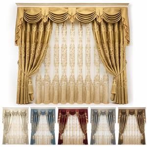 <span class=keywords><strong>Tende</strong></span> Oscuranti in <span class=keywords><strong>Pizzo</strong></span> Jacquard Europeo per Soggiorno e Camera da Letto, <span class=keywords><strong>Tende</strong></span> Dorate di Lusso per Finestre, Decorazione Casa - Product Image 3