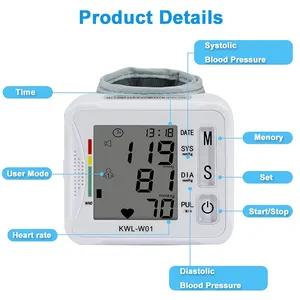 Blood Pressure Monitor Vileco Wrist BP Monitor Tensiometro Digital Wrist Blood Pressure Monitor BP Blood Pressure Machine Digit Blood Pressure Monitor