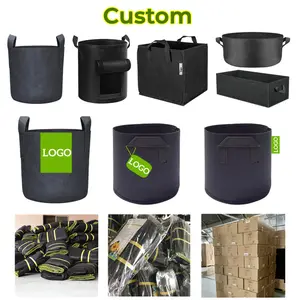 Heavy Duty Eco Friendly Black 25 Litre 500 Gallons Colored Strawberry Outdoor Vegetable Plant Bag Grow Bags For Plants