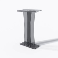Púlpito de acrílico personalizado de diseño moderno para bodas, iglesia, escuela, hotel, sala de conferencias, muebles comerciales con características de almacenamiento