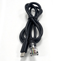 Kabel USB-C Male ke RJ12 Male Pasif Lurus Tanpa Chip Tembaga Murni Per Pinout Kabel Perangkat Khusus