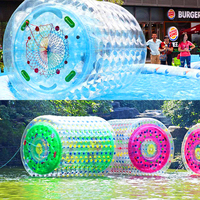 Boules à roulettes de marche gonflables flottantes TPU/PVC Hamster humain roue roulante Zorb boule à roulettes pour enfants et adultes