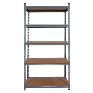 Scaffalature in Acciaio Topeasy a 5 Ripiani, Stile <span class=keywords><strong>Vintage</strong></span>, con Pannelli in MDF, Regolabili e Senza Bulloni - Product Image 1