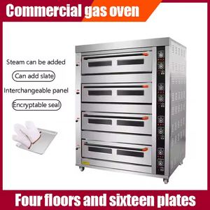 Boulangerie commerciale <span class=keywords><strong>4</strong></span> ponts gaz Industria four à pain électrique équipement de cuisson <span class=keywords><strong>4</strong></span> ponts <span class=keywords><strong>16</strong></span> plateaux four de boulangerie à gaz - Product Image 2