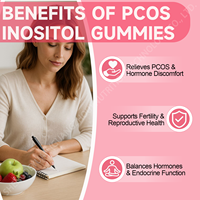 Compléments d'inositol pour adultes PCOS, sans sucre, sans gluten, gommes naturelles, myo-inositol, D-chiro, soutien à l'équilibre hormonal