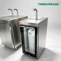 Distributeur de boissons commercial automatique en L à double robinet, contrôle du volume quantitatif, robinets en acier inoxydable, électrique