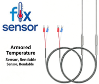 Sonde de température flexible de type K blindée, capteur de température de type Pt100/E/J/T