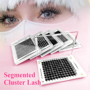 Extensions de cils DIY Abonnie, 120 paires, courbure naturelle, tige en coton noir, grand format, 12 rangées - Product Image 3