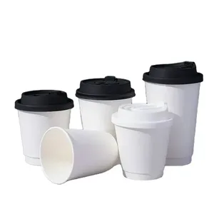 Custom Logo Eco-Friendly Disposable Double Wall <strong>Paper</strong> <strong>Cup</strong> for Hot Drinks Coffee &amp; Wine with Lid - Product Image 5