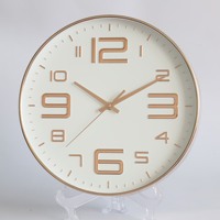 Jam dinding bulat 3D, Jam Alarm matahari terbit untuk pria, bertenaga baterai dengan tampilan jarum abstrak untuk ruang tamu
