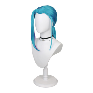 Chiến Tranh của hai thành phố 2 Jinx cosplay tóc giả lụa nhiệt độ cao mô phỏng da đầu nhân vật Anime tổng hợp màu xanh tím - Product Image 1