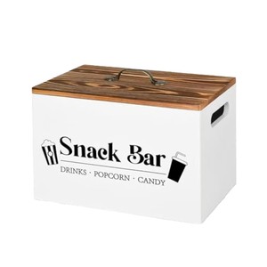 Boîte de rangement pour collations en bois avec couvercle, rectangulaire, couleur unie, pour les fêtes, récipient alimentaire - Product Image 3