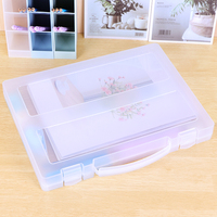 YUZMEI - Cajas de Almacenamiento de Plástico, Maletín para Documentos, Carpeta Transparente, Portafolio, Maletín A4 con Asa