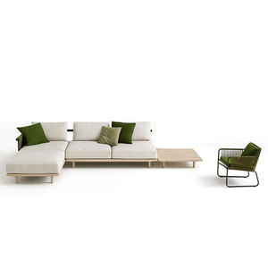 Ensemble de salon de jardin modulable moderne en aluminium et rotin pour terrasse, patio, cour et appartement - Product Image 1