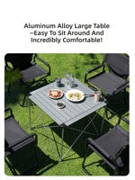 Table pliante moderne en alliage d'aluminium, portable, légère, imperméable, durable, pour le rangement, mobilier d'extérieur, pique-nique, camping