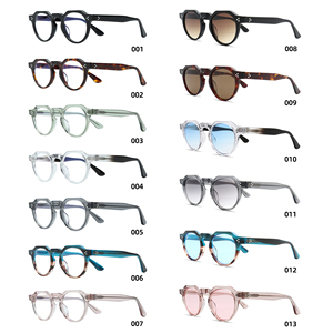 Trung Quốc thâm quyến nhà máy bán sỉ retro màu xanh ghép Vòng khung Chất lượng cao Acetate quang gọng kính - Product Image 3