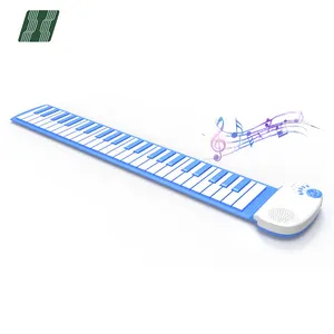 Piano enrollable Teclado de iluminación para niños Placer Piano de silicona Color arcoíris 49 teclas Piano