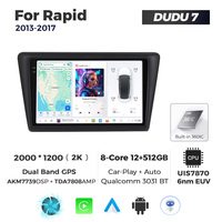DUDUAUTO pour Skoda Rapid 2013-2017, système multimédia Android modifié pour voiture, navigation Bluetooth, Car-play, écran de recul