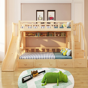 High Quality Indoor Bedroom Furniture Set Kids Wooden Double Bunk <strong>Bed</strong> for Children with Desk Drawer and <strong>Slide</strong> <strong>Bed</strong> Preschool - Product Image 4
