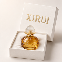 Flacon de parfum vide en verre ambré gaufré de luxe, avec logo personnalisé, contenant en verre pour parfum