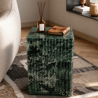 Table basse de luxe en marbre vert naturel, écologique et durable, présentoir, socle, mobilier moderne pour salon et maison