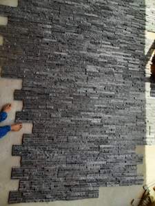 Revêtement rectangulaire en pierre naturelle en forme de Z Carreaux de placage de mur extérieur Revêtement mural Culture Produit en vrac fait à la main - Product Image 5