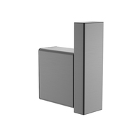 Ensemble de 5 accessoires de salle de bain en métal gris, comprenant un double porte-serviettes carré, un porte-serviettes simple, un porte-papier toilette et un kit de crochets