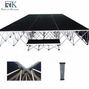 1x1M Quick Mobile <b>Stage</b> Modular <b>Stage</b> Platform with Folding Riser for Event Indoor and Outdoor - Product Image 2