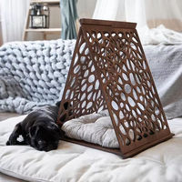 Montagefreies Dreieckiges Edelstahl Katzen- & Hundebett Personalisiert Tragbar & Abnehmbar Atmungsaktives Indoor-Haustierbett