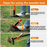 Outil de désherbage de jardin ; Désherbeur vertical manuel, durable, qui économise le travail, extracteur de racines et d'herbe