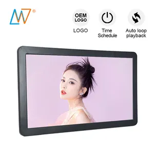 Fotoframe โปสเตอร์กรอบรูปดิจิตอล,ขนาด15นิ้วบางมากสื่อหน้าจอ Lcd สำหรับครอบครัวพร้อมพาวเวอร์แบงค์สำหรับใช้ในบ้าน